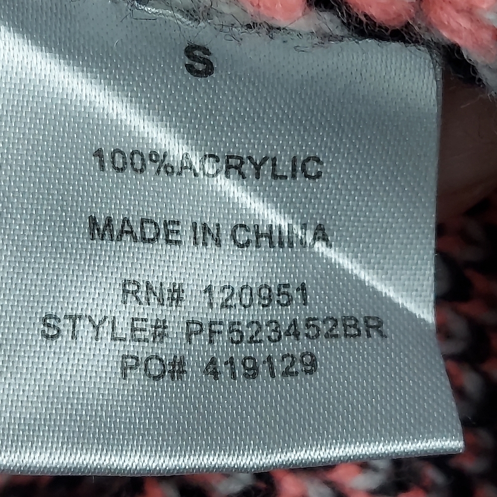 Pink Rose Aztec Black Asymmetrical Open Front Cardigan Women's Size S - Picture 5 of 5